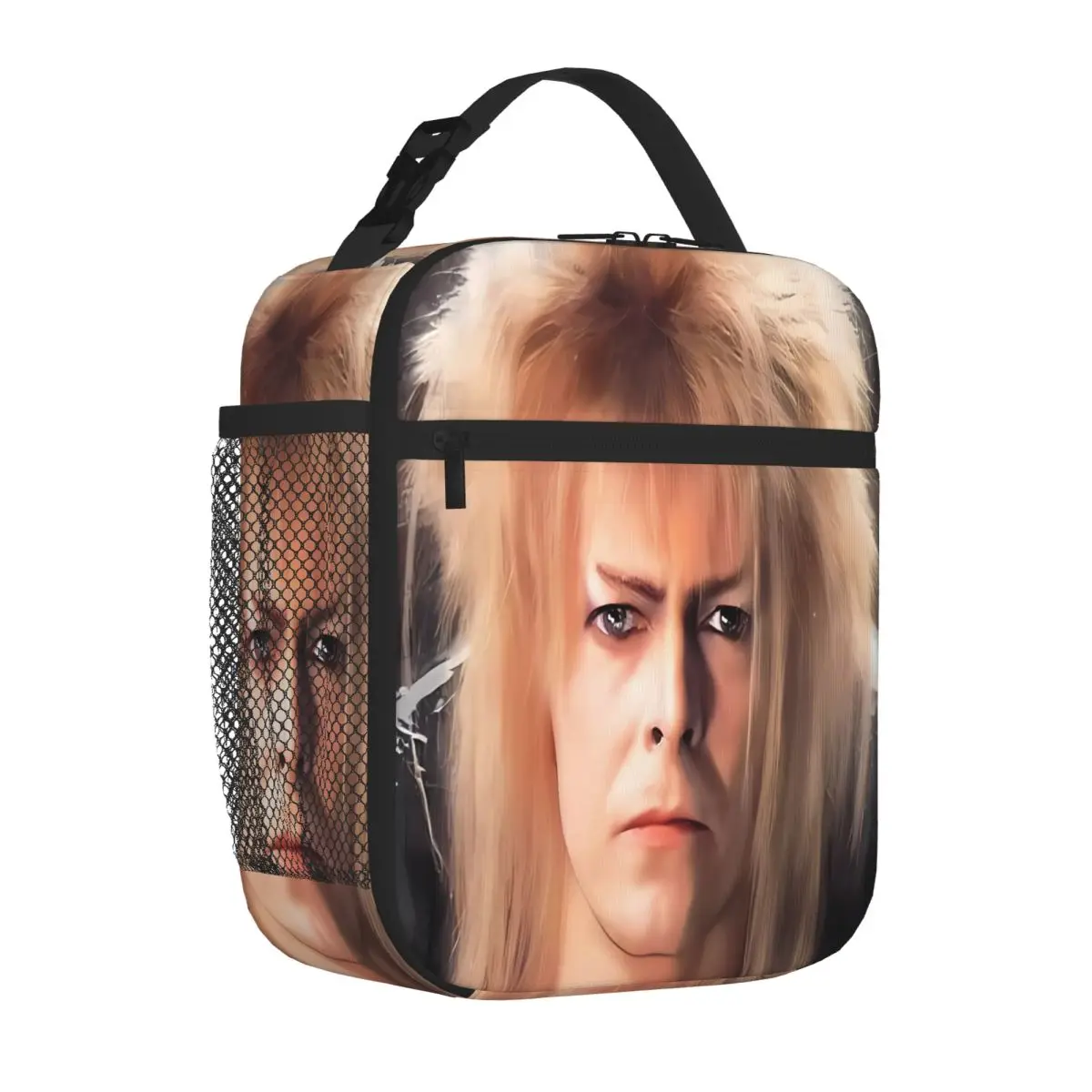 Le sac à déjeuner en toile rétro Jareth, le roi des gobelins dans le Labyrinthe, le plus vendu, idéal pour les repas en extérieur et la construction.
