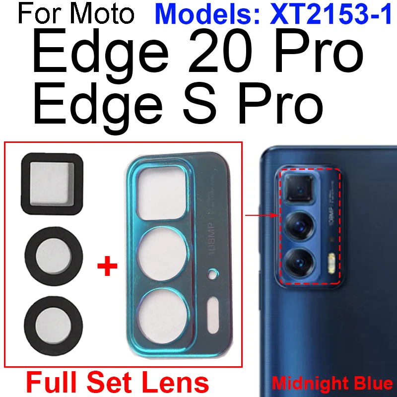 Rear Camera Lens Glass For Motorola MOTO Edge 20 Pro Edge S Pro XT2153-1 Back Camera Glass Lens Adhesive Sticker Repair Parts