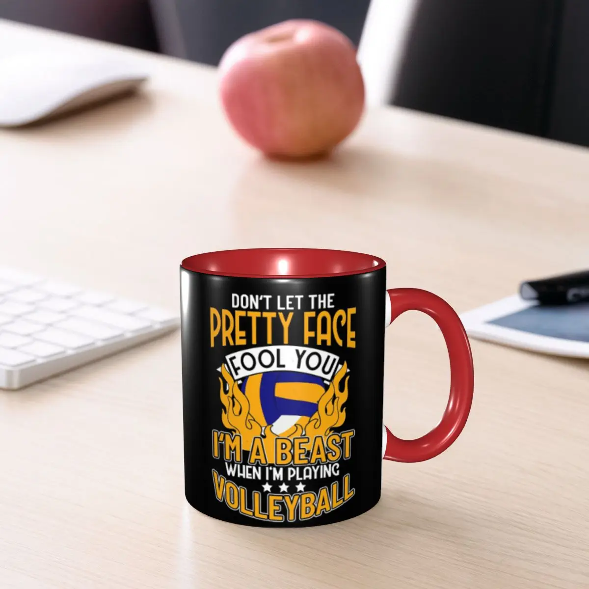 I'm A Beast When I'm Playing Volleyball Mug Funny Ceramic Coffee Cups Tea Mugs Milk Cup Drinkware Gift for Woman Man
