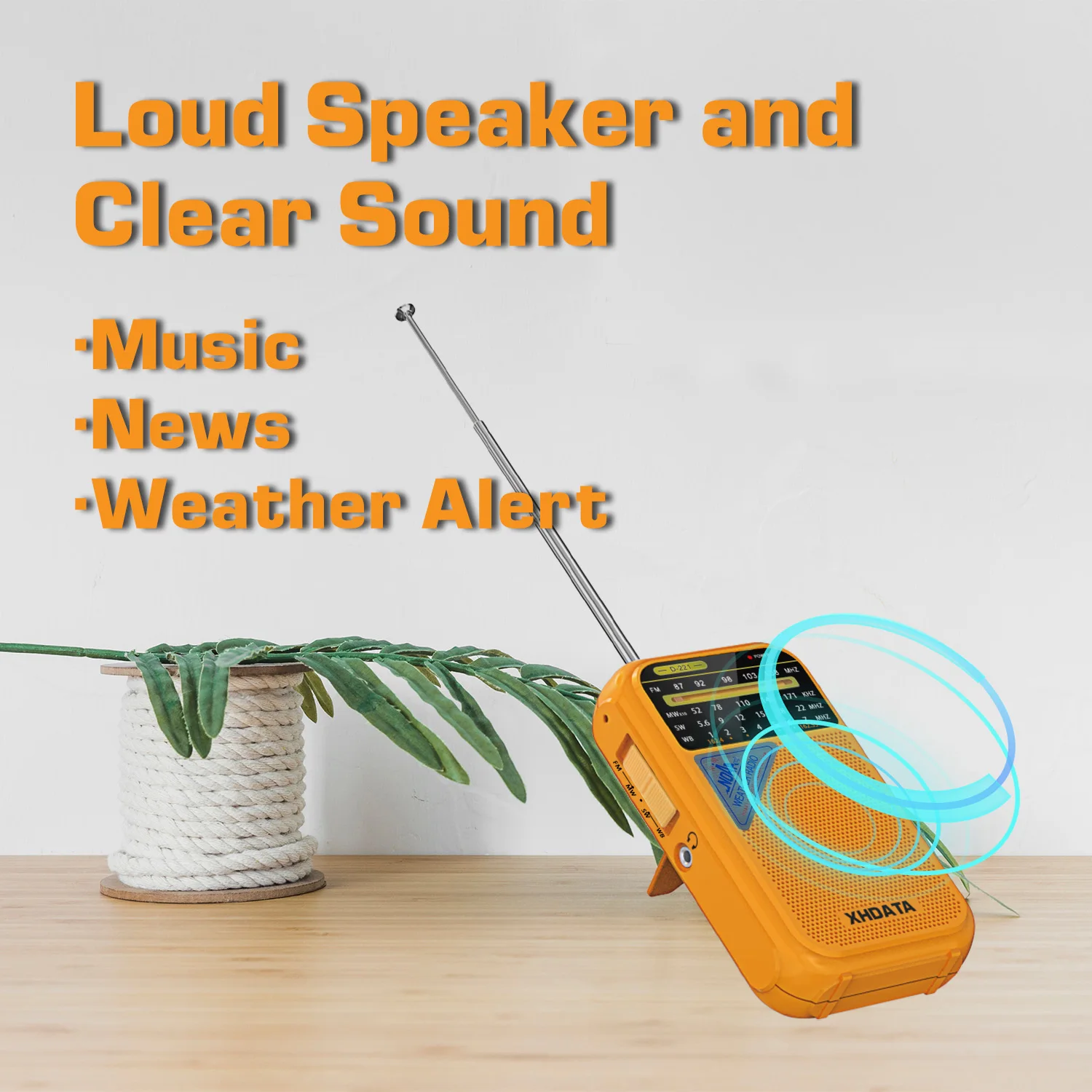 XHDATA D221 NOAA راديو الطقس المحمول AM FM راديو الموجات القصيرة استقبال راديو الترانزستور مع استقبال ممتاز في حالات الطوارئ