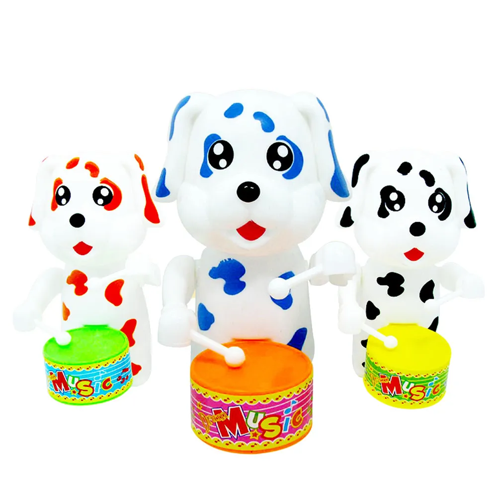 

Plastic Drum Beating Dog Cartoon Shape Baby Toddler Educational Developmental Pull String Spring Drum Performance