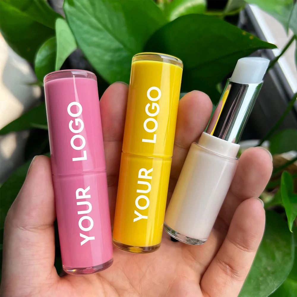 Private Label Lippenbalsem Fruitsmaak Langdurig Hydraterend Hydraterend Verzachten Make-up Aangepast logo Groothandel Roze Paars Pakket