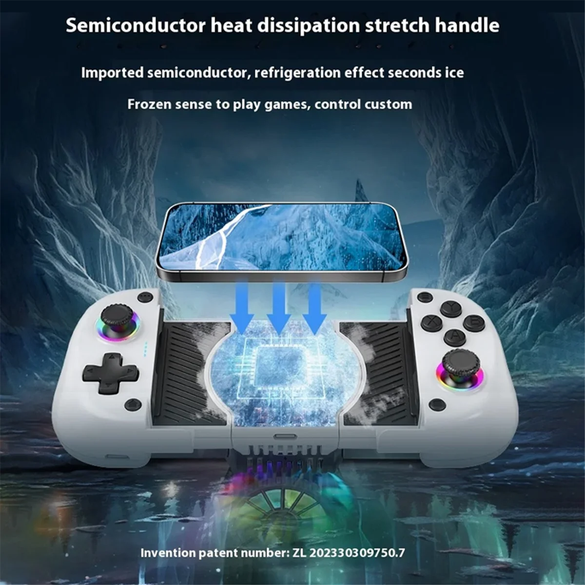 Controlador inalámbrico para juegos de teléfono móvil AM-X5mini con ventilador de refrigeración, mando extensible Bluetooth para Android/iOS/Steam/PC C