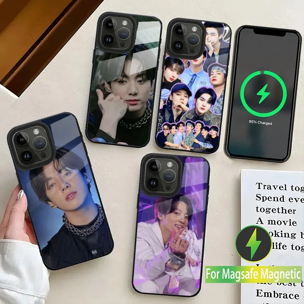 J-Jungkook Jeon Seven Gold Phone Case For iPhone 15,14,13,12,11,Plus,Pro,Max Mini Magsafe Magnetic Wireless Charging