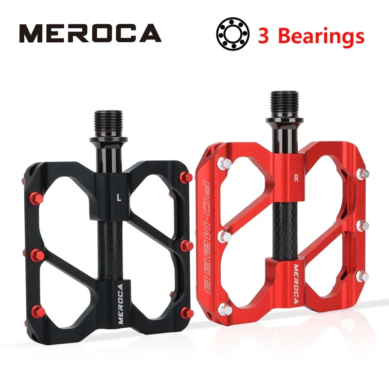 

MEROCA Ultra-light Bicycle Pedal 3 Sealed Bearing Non-Slip Mtb Pedals Sealed Three Bearing Aluminum Alloy Mountain Bike Pedal