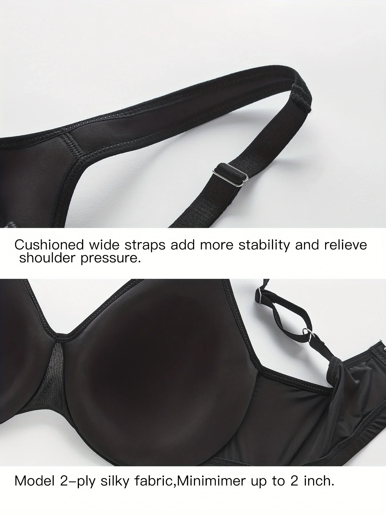 Underwire Women\'s Minimizer Full Figure Bras Smooth Full Coverage Seamless Non Padded Cups Bra 5810