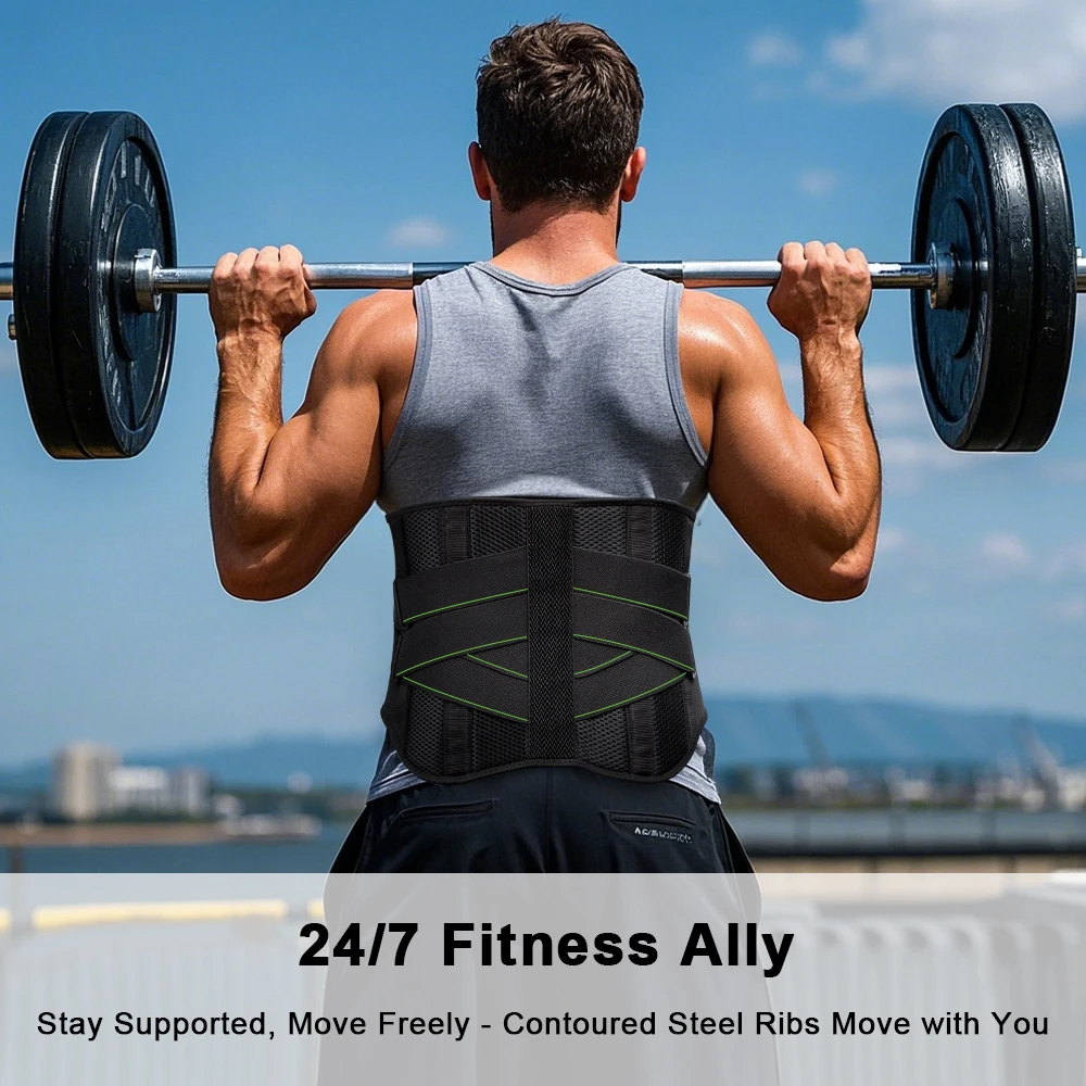 

1 шт. бандаж для облегчения боли в пояснице — поясничный поддерживающий пояс с 3D подушечкой для мужчин и женщин — дышащий бандаж на талию для работы