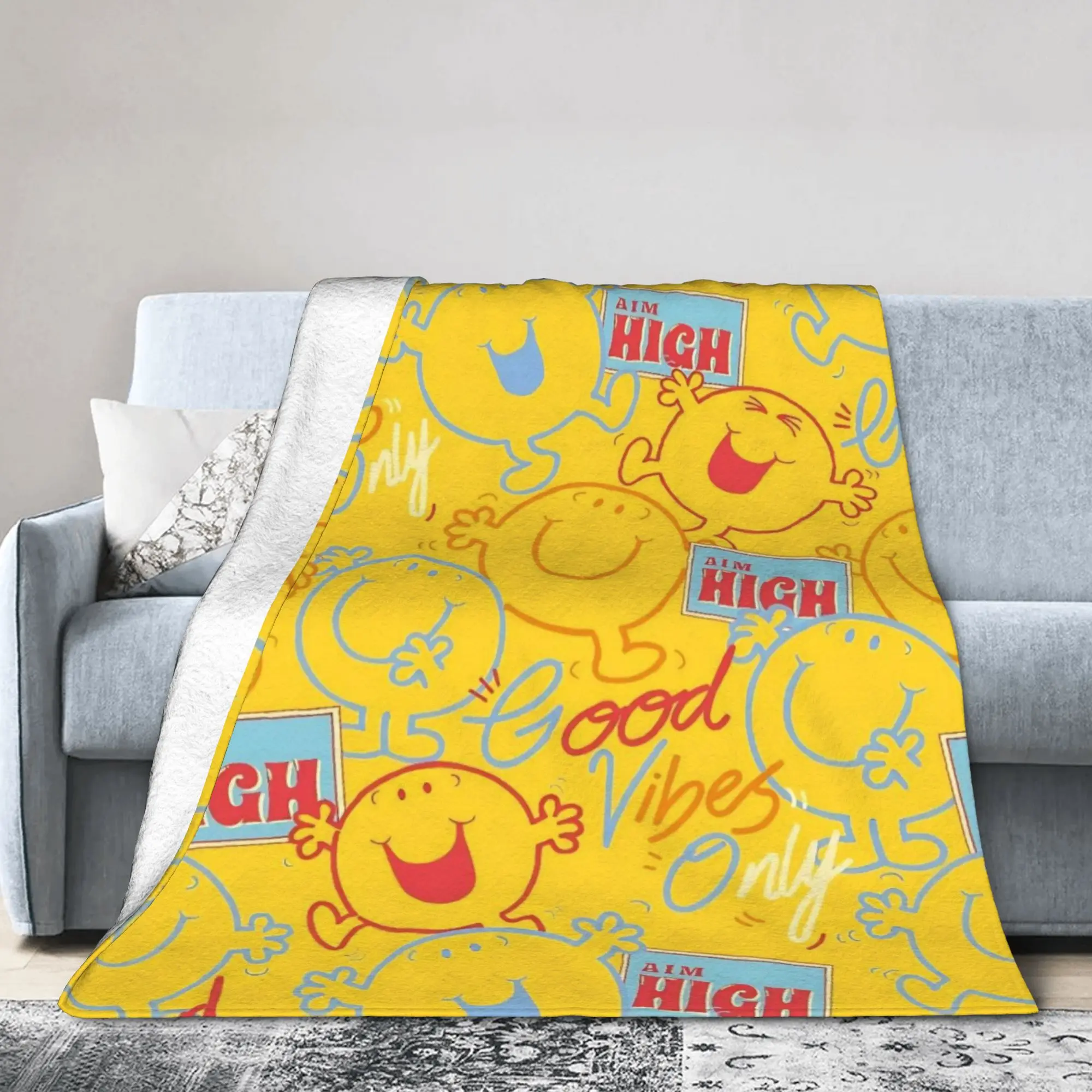 M-Mr M-Men L-Little M-Miss AIM HIGH Blanket Cover  Plush Throw Blanket Bed Sofa Decoration Ultra-Soft Warm Bedspreads,
