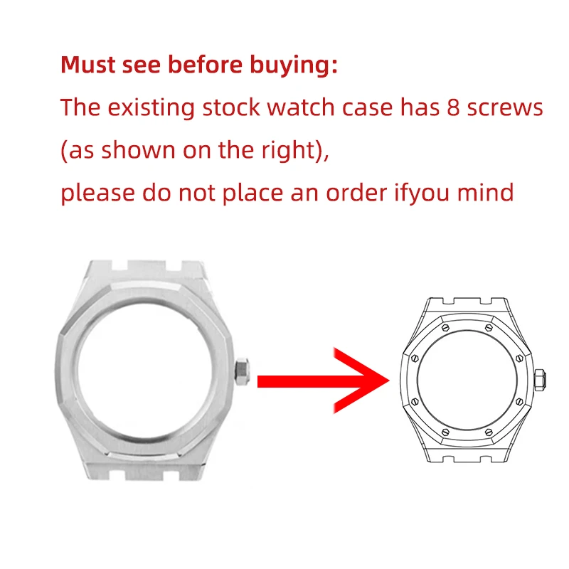 로얄 오크 GA-2100 베젤 단추 숨겨진 디자인 케이스, GA2100, 2110 수정 스테인레스 스틸 티타늄 합금 케이스 스트랩 세트 팔찌