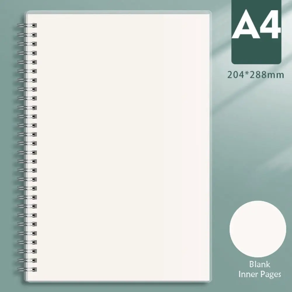 High Quality A5/B5/A4 Coil Notebook Grids/Blank/Horizontal Line Flip Over Notepad 80Sheets Diary Book School Office Supplies