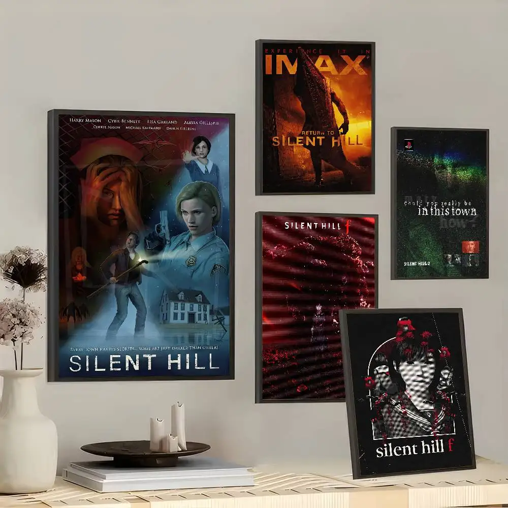 Juego s-silent Hill 1, 2, 3 F, carteles clásicos Vintage, arte de pared de calidad HD, carteles Retro para decoración de pared de habitación del hogar