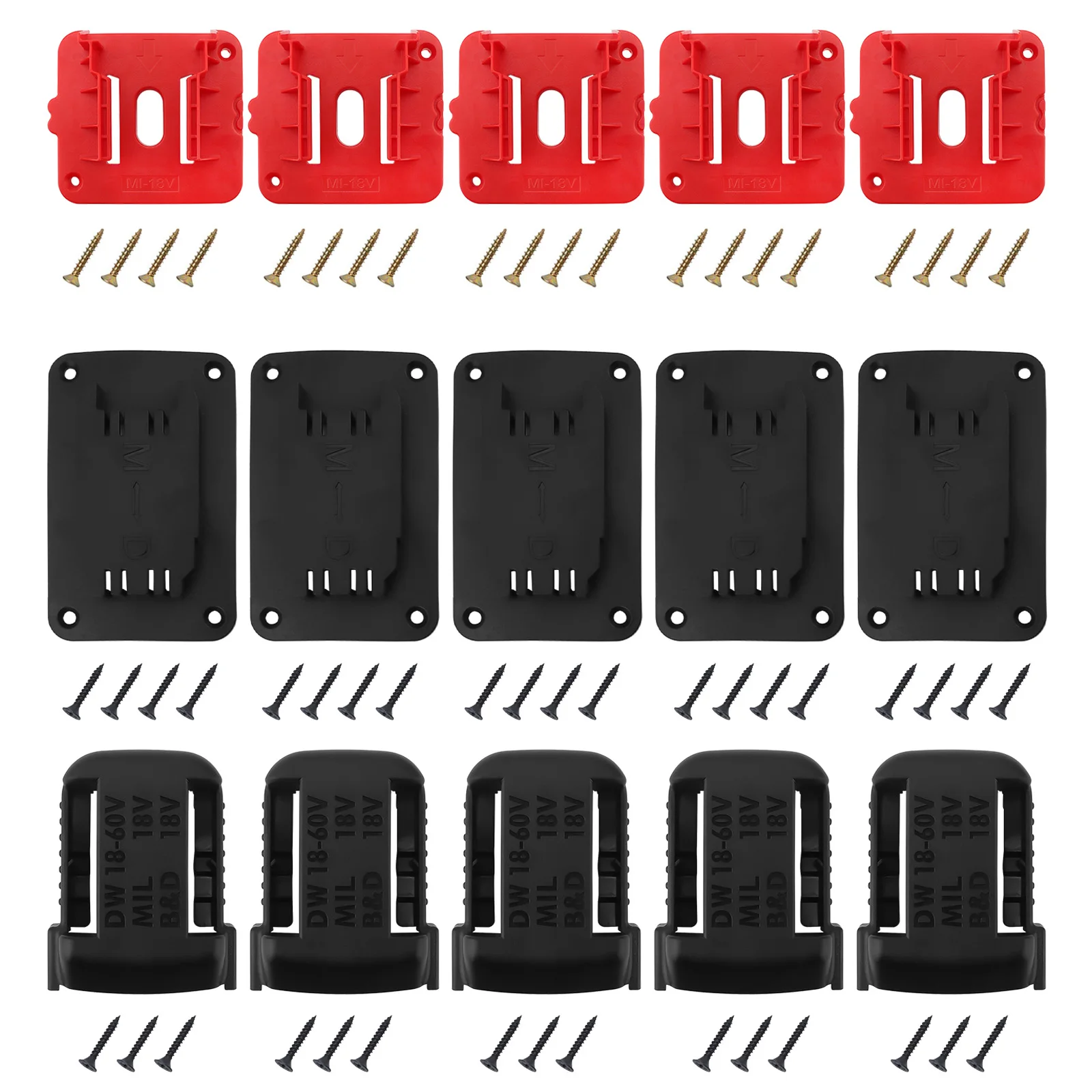 

15pcs/set 3-In-1 Drill Tool Battery Holder Wall Mount Hanger Kit for Milwaukee M18 18V Battery Storage Dock Rack Shelf Bracket