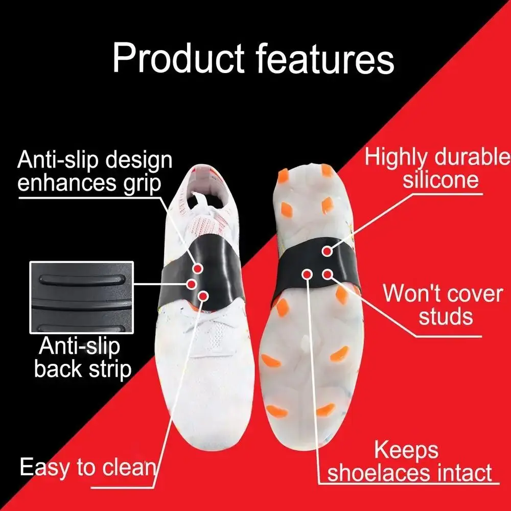

Silicone Soccer Lace Bands Football Training Fixed Cover Cleat Lace Cover Anti-slip High Grip Design Shoelaces Covers