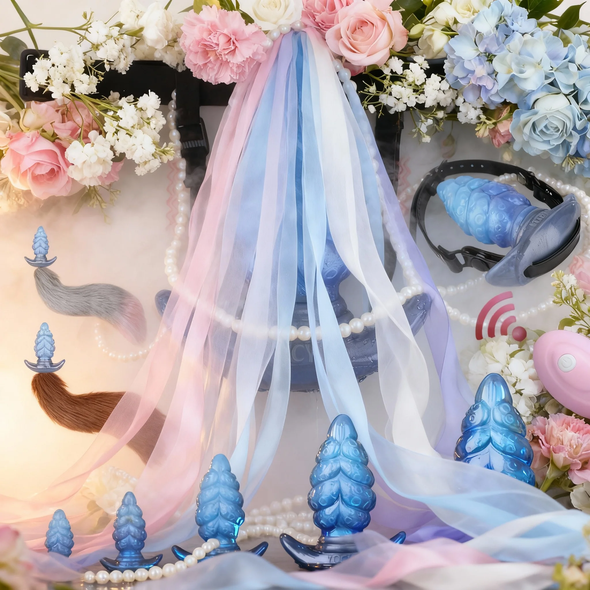 ELKKOST الأزرق سيليكون بعقب المكونات مع ذيل كبير حجم S M L XL XXL التحكم اللاسلكي هزاز قضيب جلدي يمكن ارتداؤها الشرج ألعاب جنسية #1