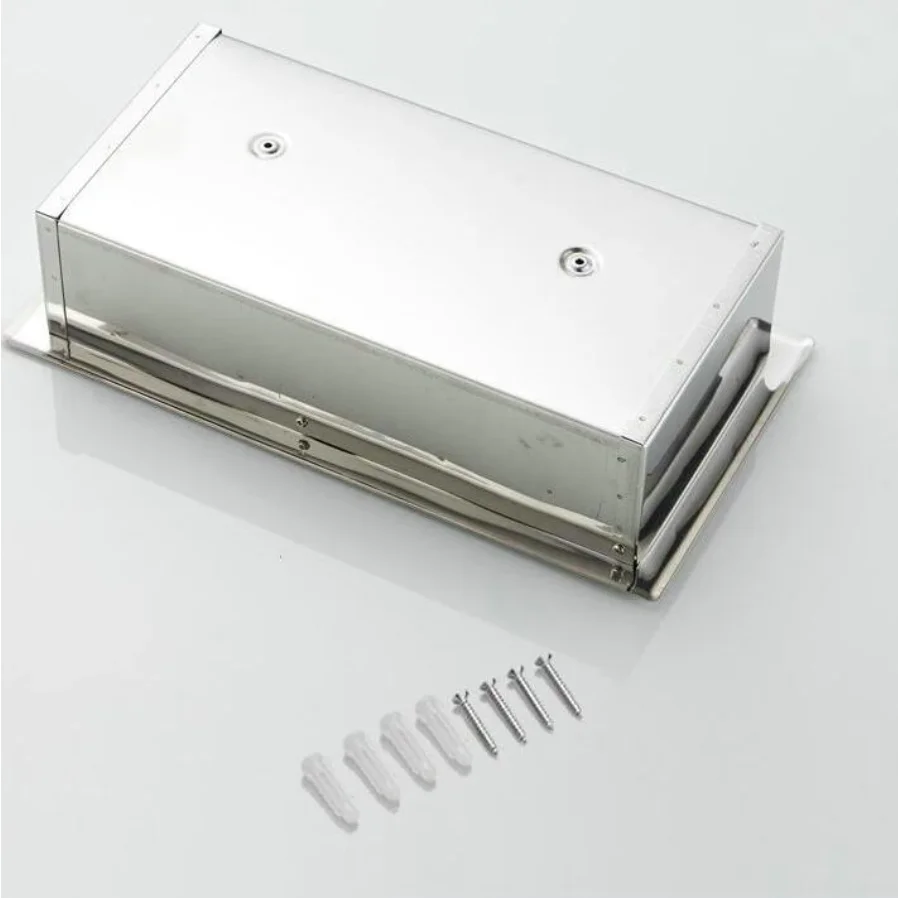 Wall Mounted Conceal install Bathroom Roll Paper Box  paper holder Stainless Steel 304 Toilet Paper Holder Chrome JM56