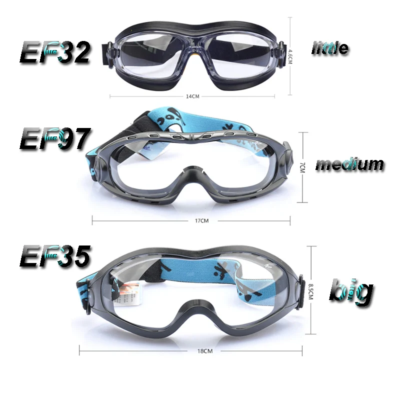 EF35 type high quality safety goggles Transparent Be applicable ride glasses Anti-fog Anti-scratch Anti-shock safety glasses