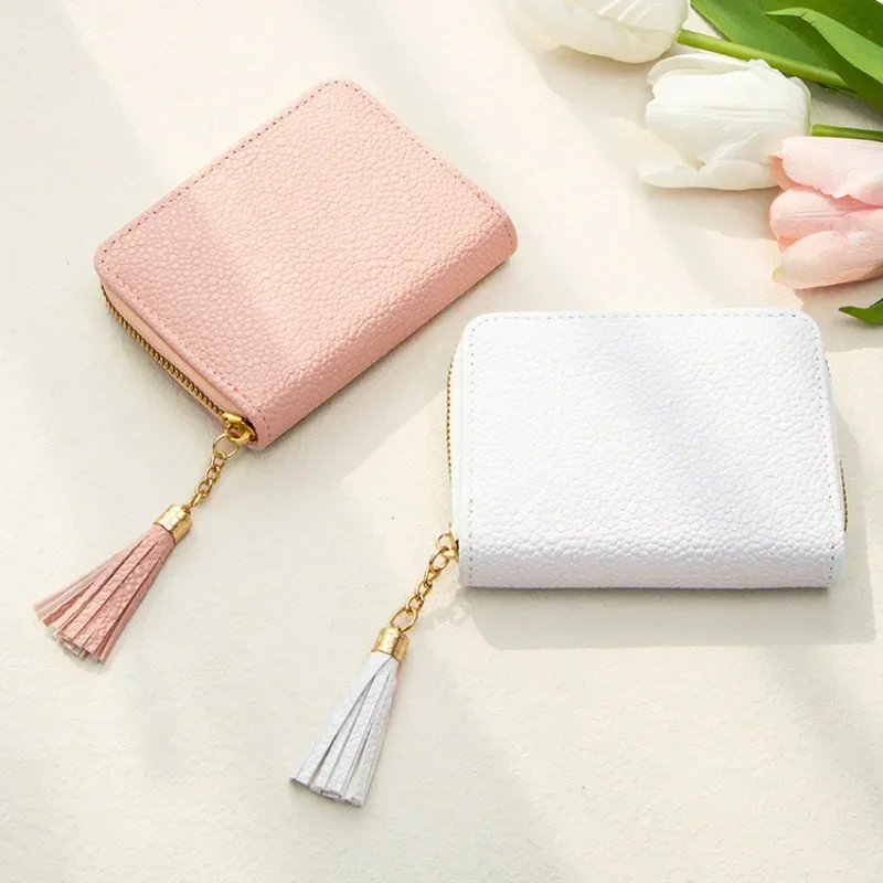 

Fashion Tassel Women Wallet Female Purse PU Leather Short Mini Wallets Zipper Clutch Purse Female Small Wallet for Women
