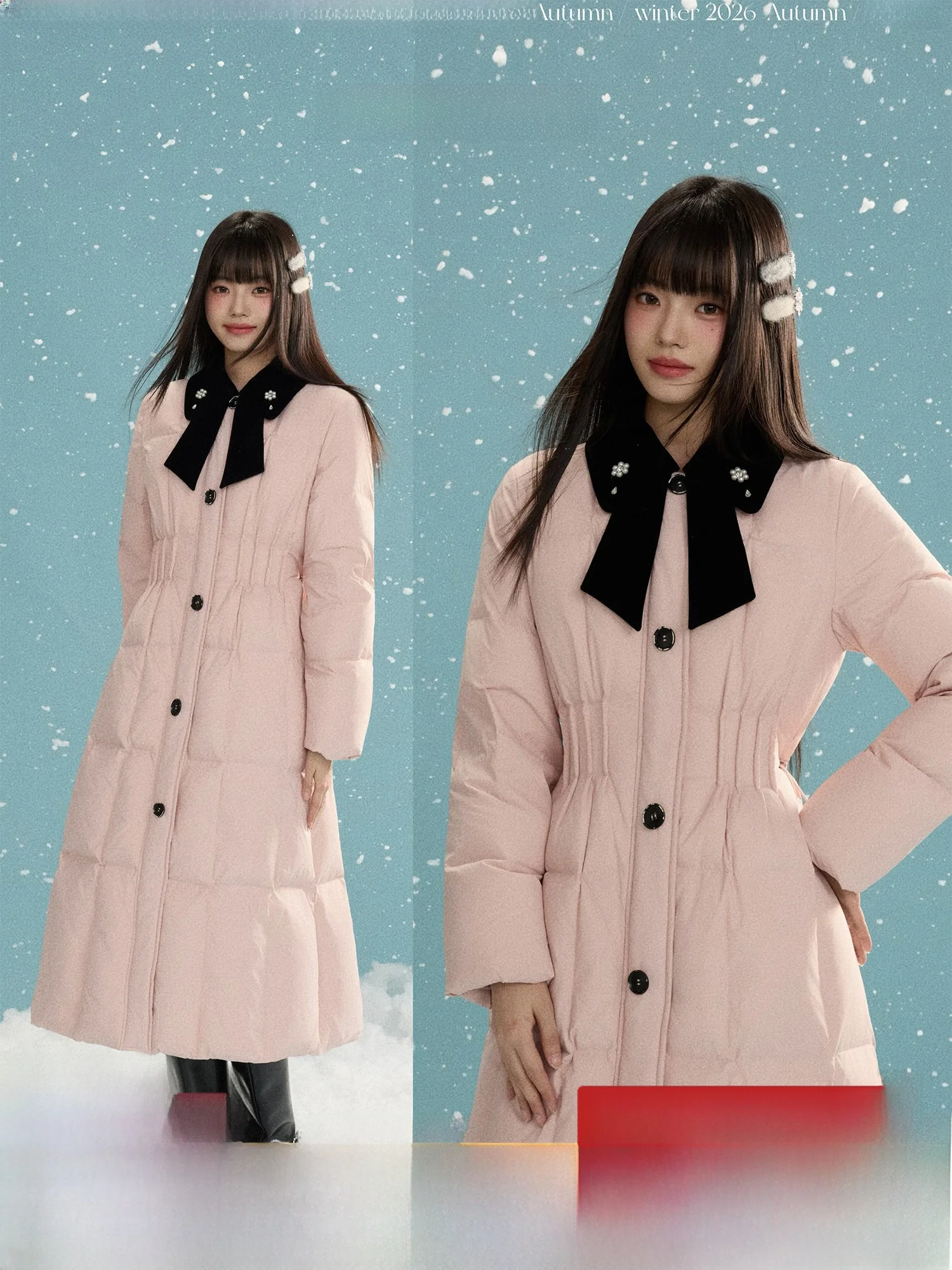 

Женское пуховое пальто DALU с капюшоном, средней длины, с цветными вставками, 90% белого пуха, с завязками на талии, юбка-полусолнце