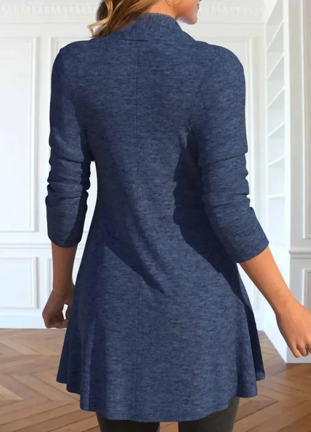 2024 Women Fake Two Pieces Tops Print Striped Long Sleeve Tops Tees Casual Mom T-Shirts Splice Ruffles Streetwear