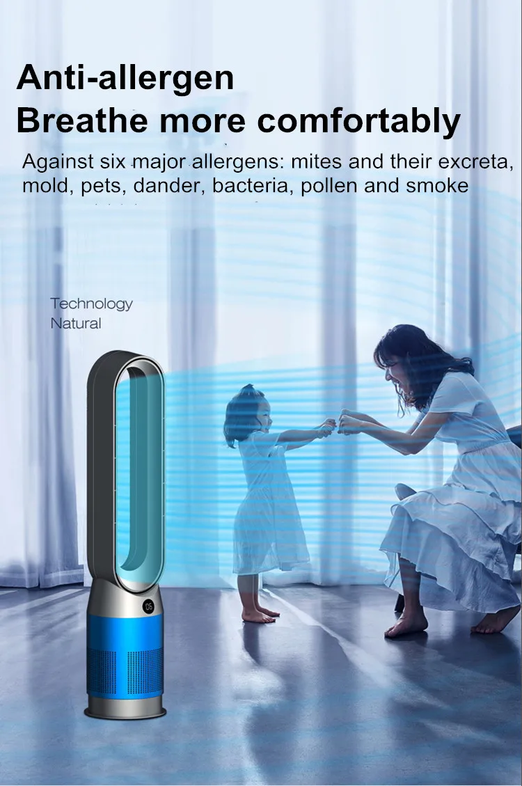 42 Inch 220V Bladeless Fan Dual-Purpose Cooling And Heating Home Silent Heater Quick Air Circulation And Purification Tower