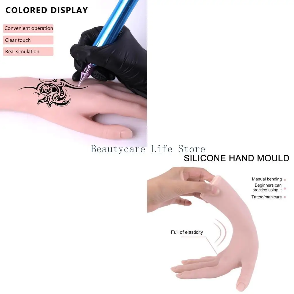 652C Tattooed Skin Practice False Hand Woman Tattooed Practice Hand for Artist