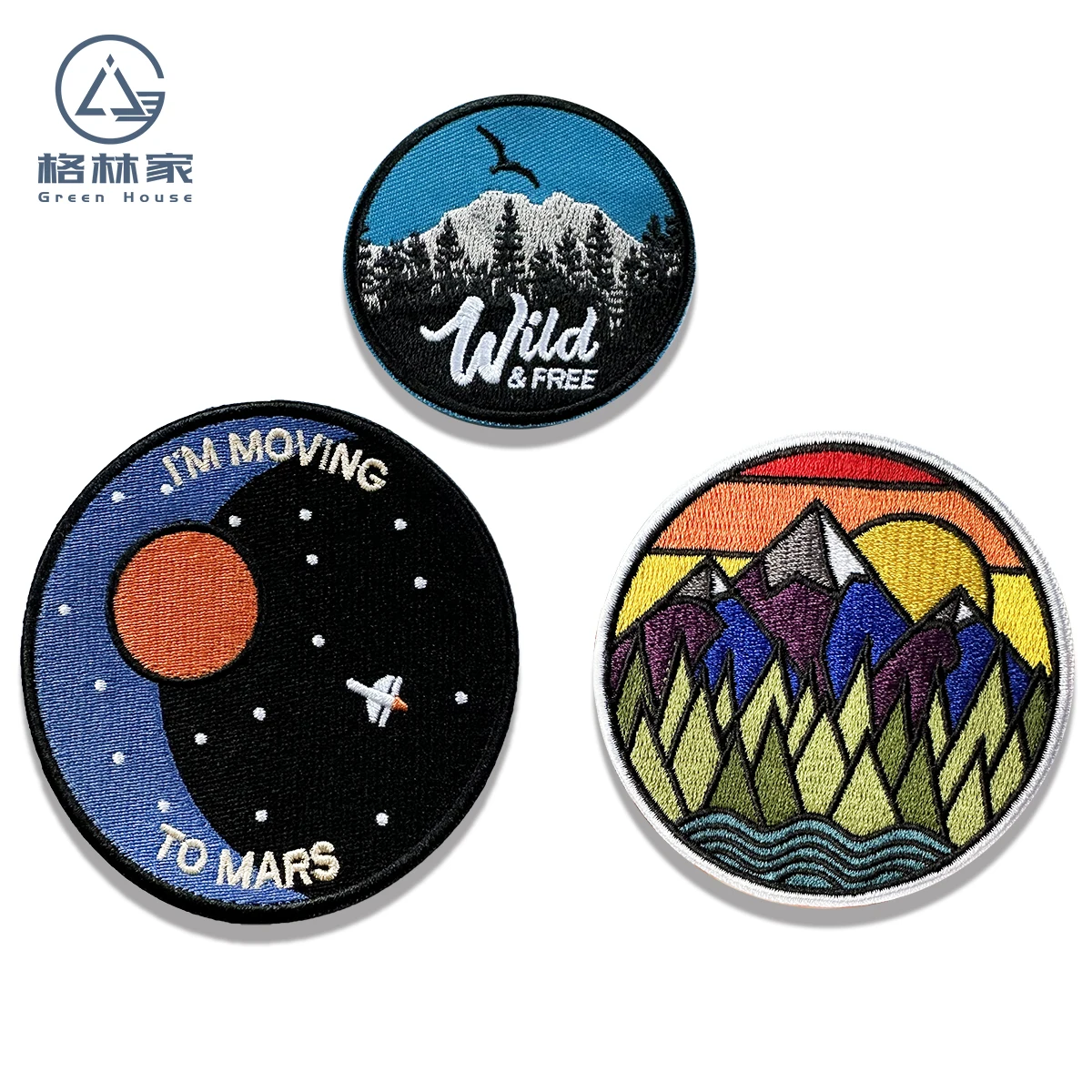 Landscape Embroidery Patches Iron on Sewing for Clothing Backpacks Jackets Wild Outdoor Alpine Adventure Sewing Accessories DIY