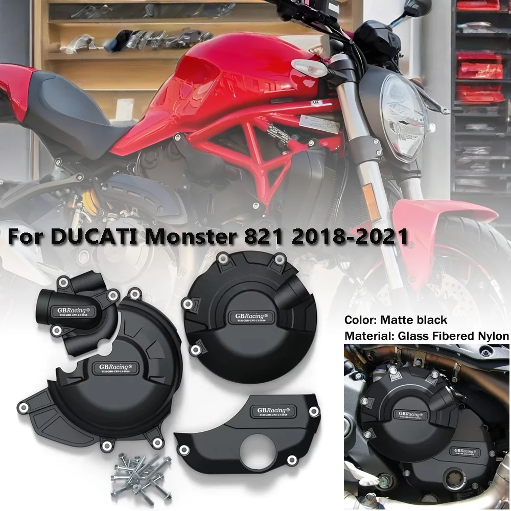 

For Ducati MONSTER 821 2018-2021 GBRacing Engine Cover Protection Motorcycle Accessories and modi