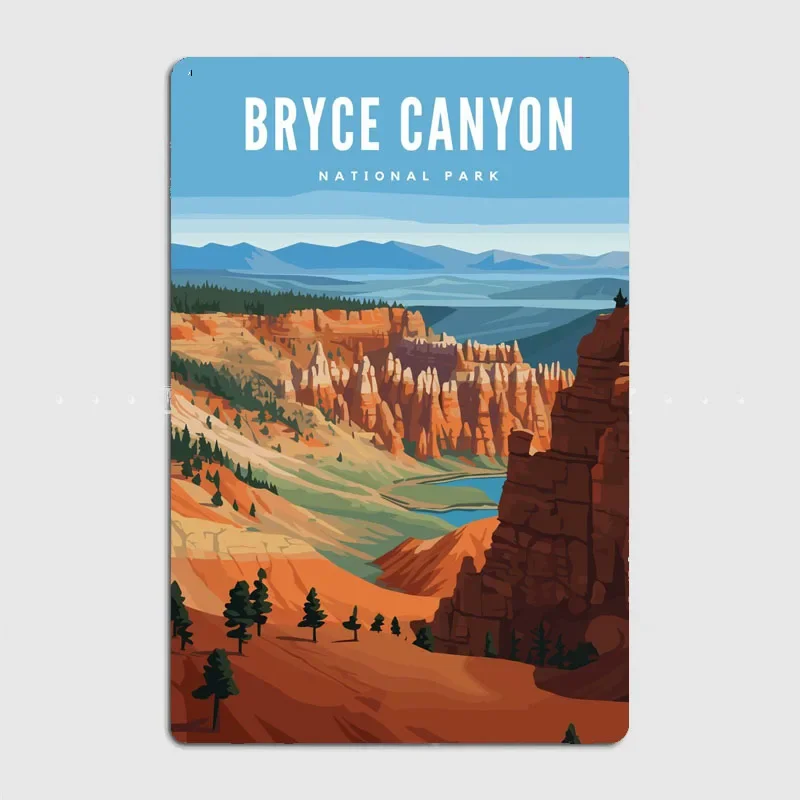 Bryce Canyon National Park Travel Scenic Spot Retro Poster Metal Sign Garage Club Room Wall Decor Custom Tin Home Decor