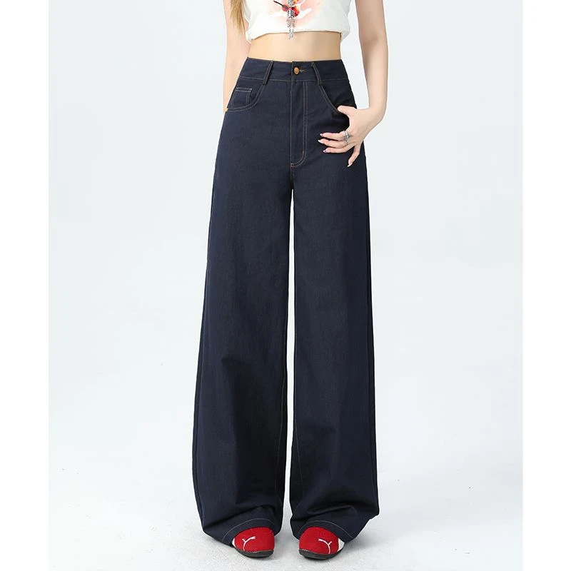 

ZHISILAO новые широкие прямые джинсы с высокой талией, женские винтажные хлопковые джинсовые брюки полной длины, уличная одежда, лето 2025