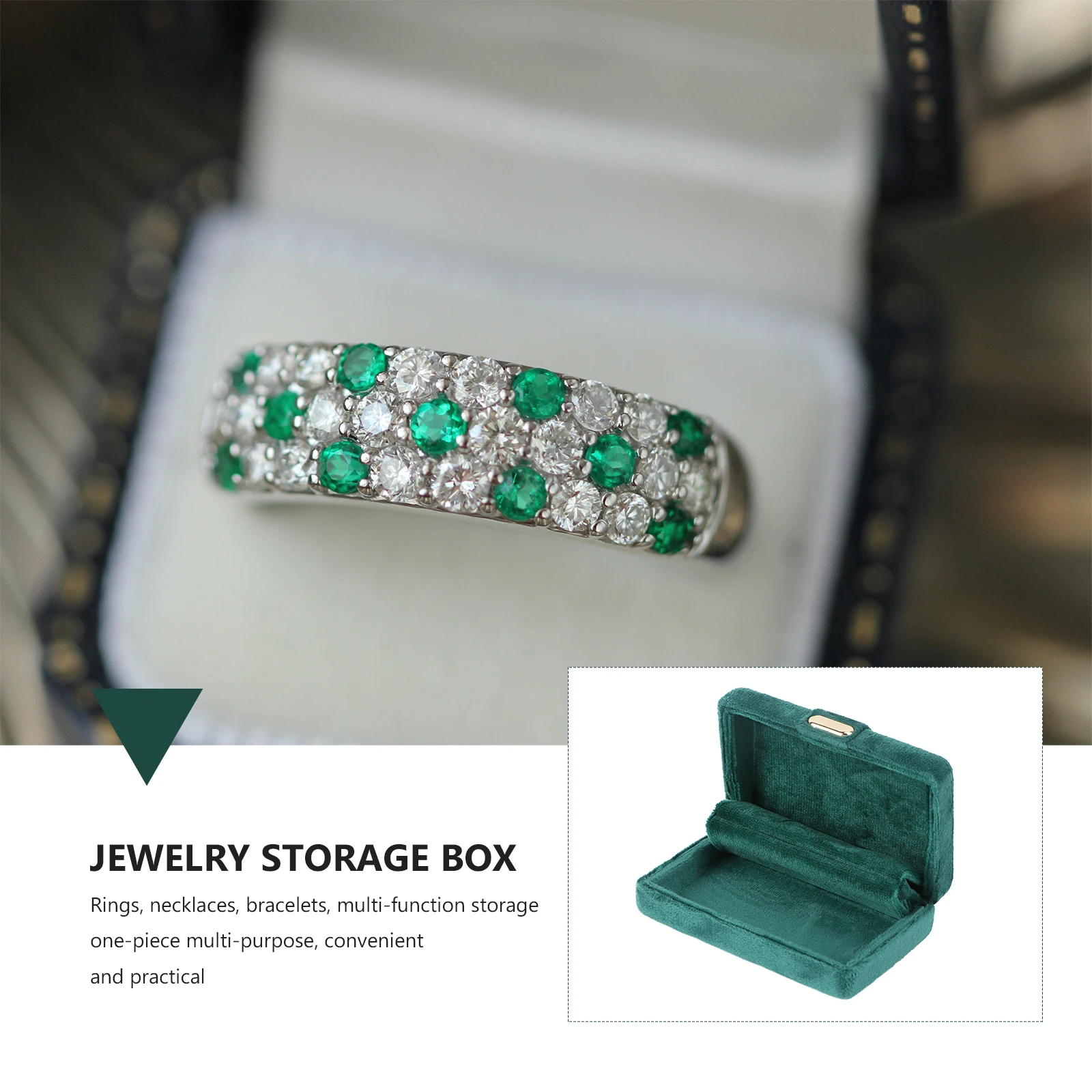 Ring Holder Jewelry Box High-grade Case Accessories Display Packaging Proposal Green Storage Women's for Women Gift Organizer