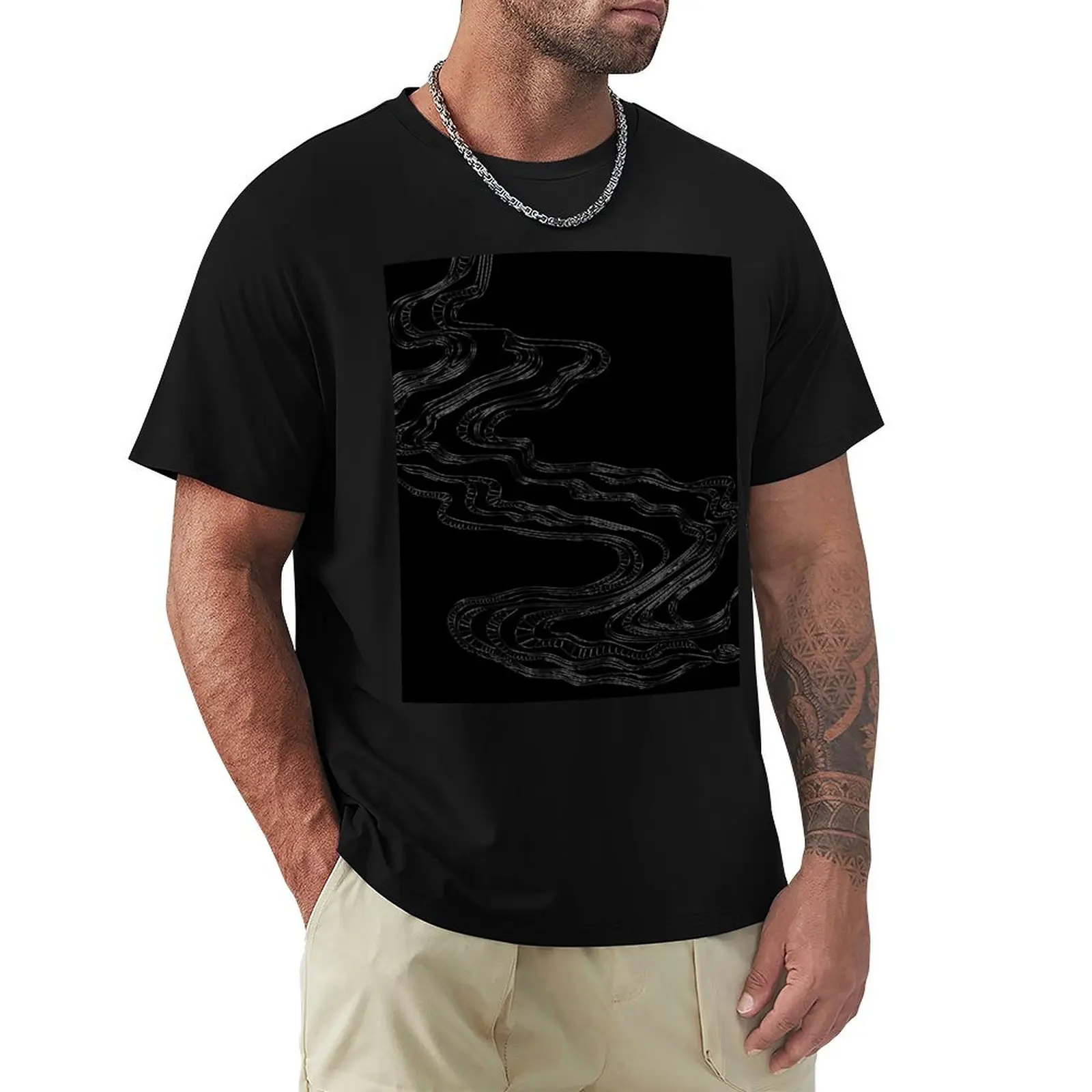 Smoke Swirl (greyscale) T-Shirt Minimalist Plain Crew Neck T-Shirt