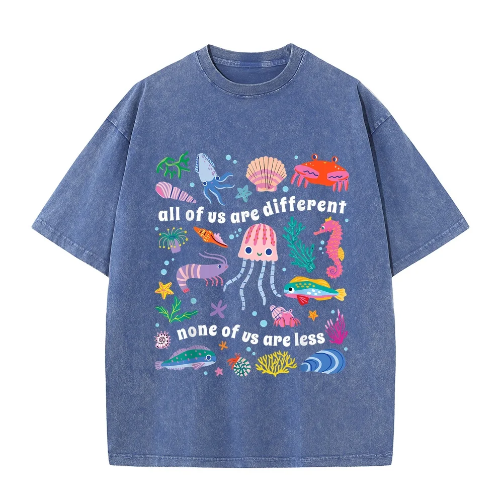 All of Us are Different None Less Autism Awareness T-Shirt تيشيرت Y2k Round Neck Multi Men Shirt Casual Tee Summer Top Short