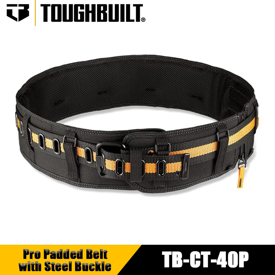 

Усиленный ремень TOUGHBUILT TB-CT-40P с мягкой подкладкой и стальной пряжкой, утолщенный и расширенный поясной ремень для защиты талии, сверхпрочная металлическая пряжка