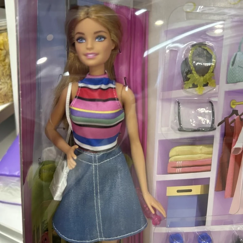 Barbie boneca fashionista playset para meninas estilos mutáveis sapatos moda acessórios de roupas brinquedo meninas crianças brinquedos presente aniversário