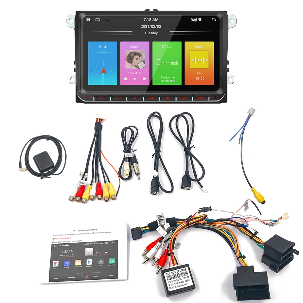 

Android 12 Car Stereo Double-Din GPS Navigation FM Radio with 9“ IPS Screen Carplay Android Auto WIFI & BT Navigation