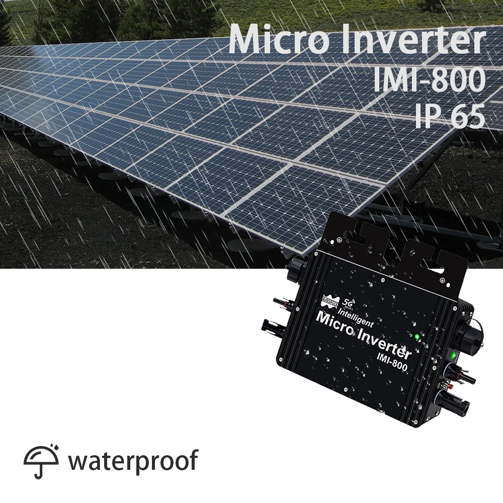 800W MPPT Grid Tie Micro Solar Inverter 22-50VDC Solar Panel Input IP65 Built-in WiFi For 120VAC or 230VAC Home Grid Solar Power