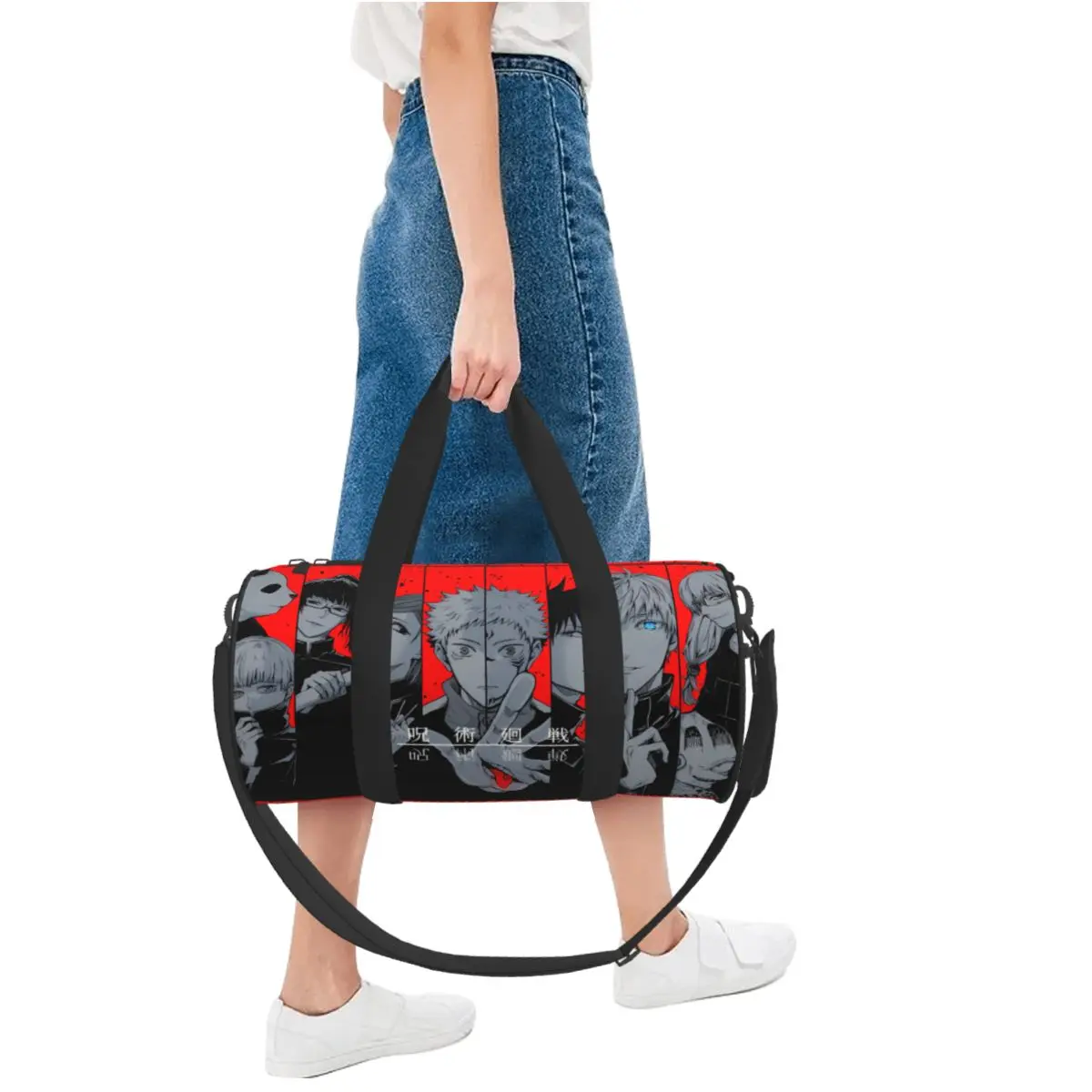 Bolsa de gimnasio de Anime Satoru Gojo para hombres, bolsas deportivas de entrenamiento japonés personalizadas con zapatos, bolsa de Fitness