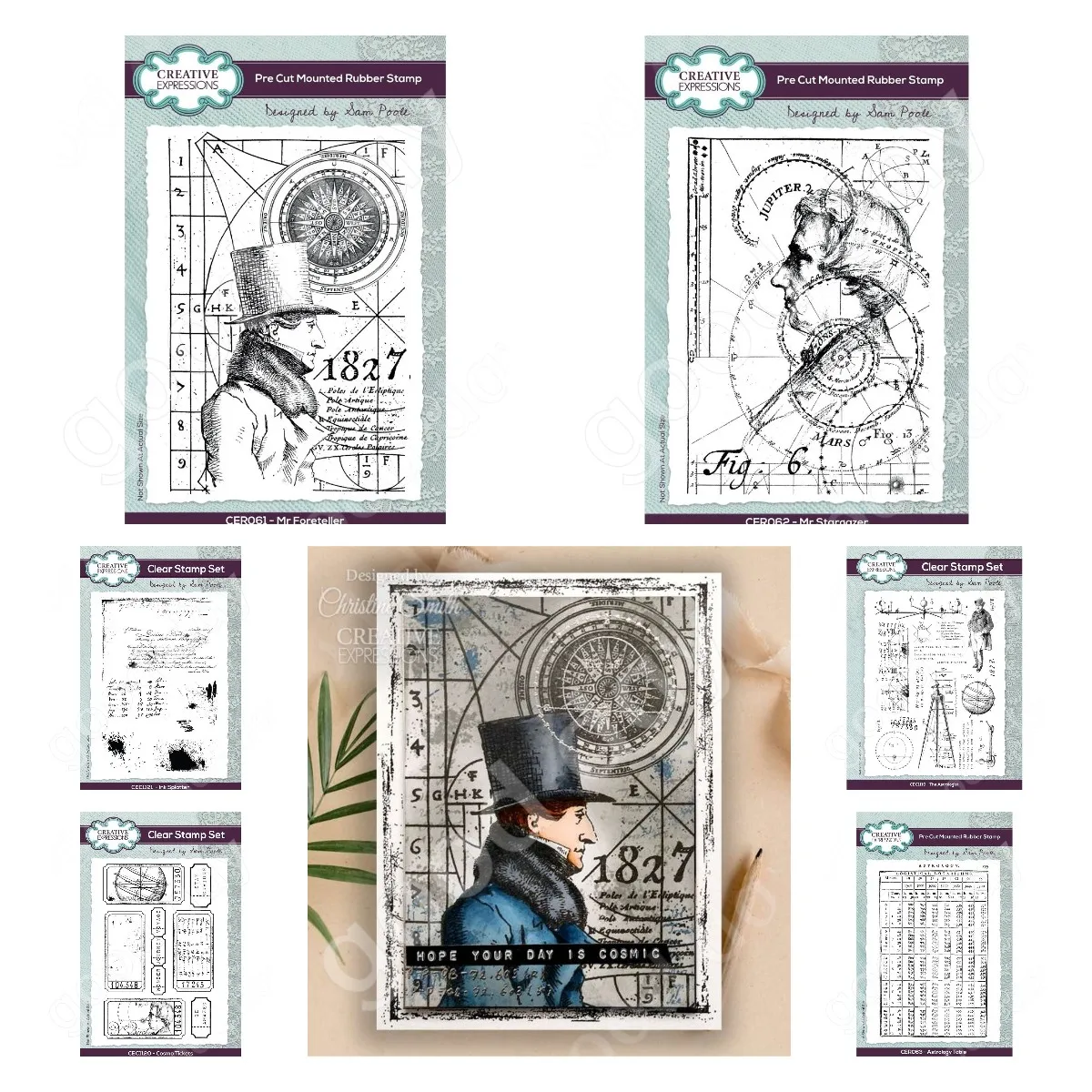 

Astrology Stargazer Mr Prophet Transparent Stamps Handmade Holiday Greeting Cards DIY Scrapbook Album Calendar Decoration