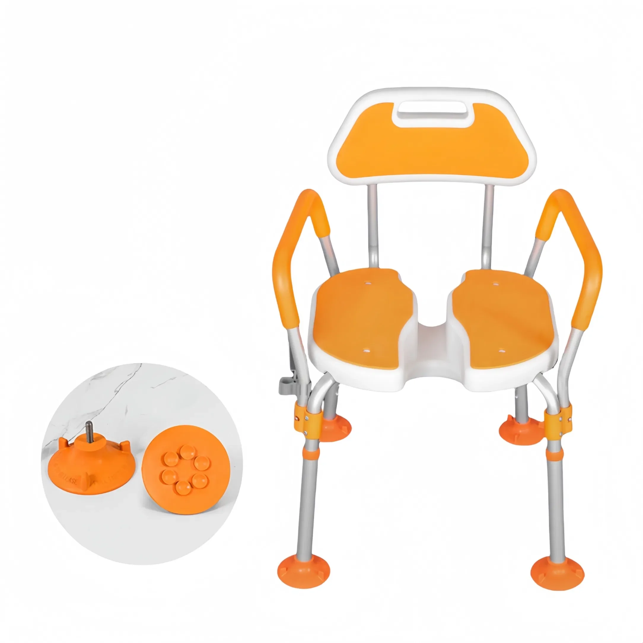 Aluminum Alloy Height Adjustable Trending Bath Chair Stationary Shower Bathroom Seat Chair Anti Slipping Foldable Shower Chairs