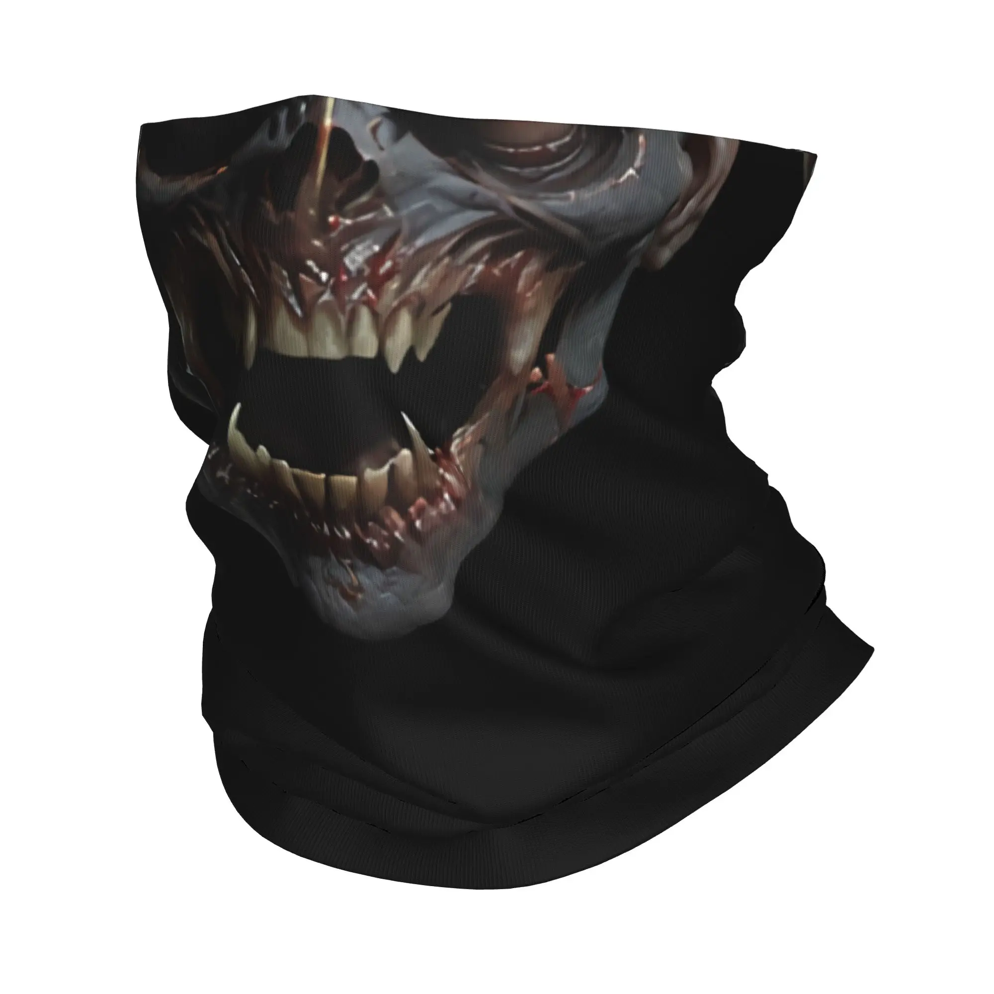 Demon Skull With Sharp Teeth And Pointed Ears Bandana Neck Warmer Women Men Winter Ski Tube Scarf Gaiter  Face Cover