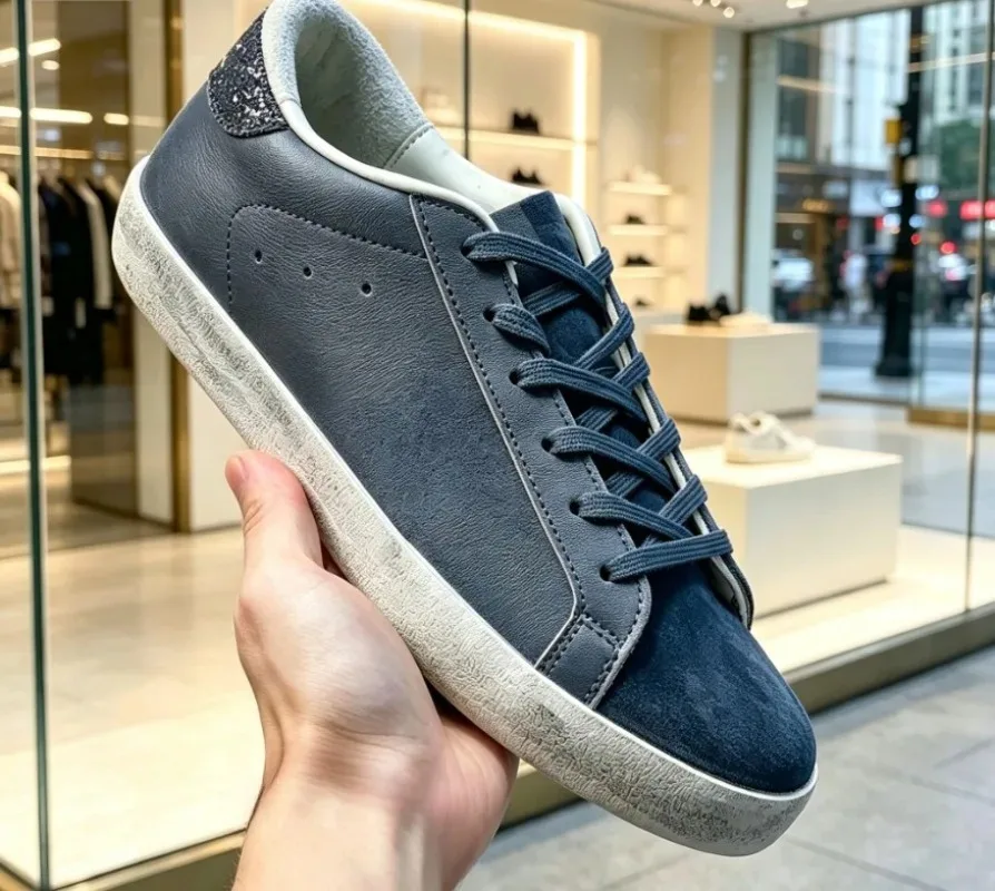 New European Retro Casual Sneakers Women's Star Print Cute High Top Board Shoes Trendy Fashion Stylish Trainers
