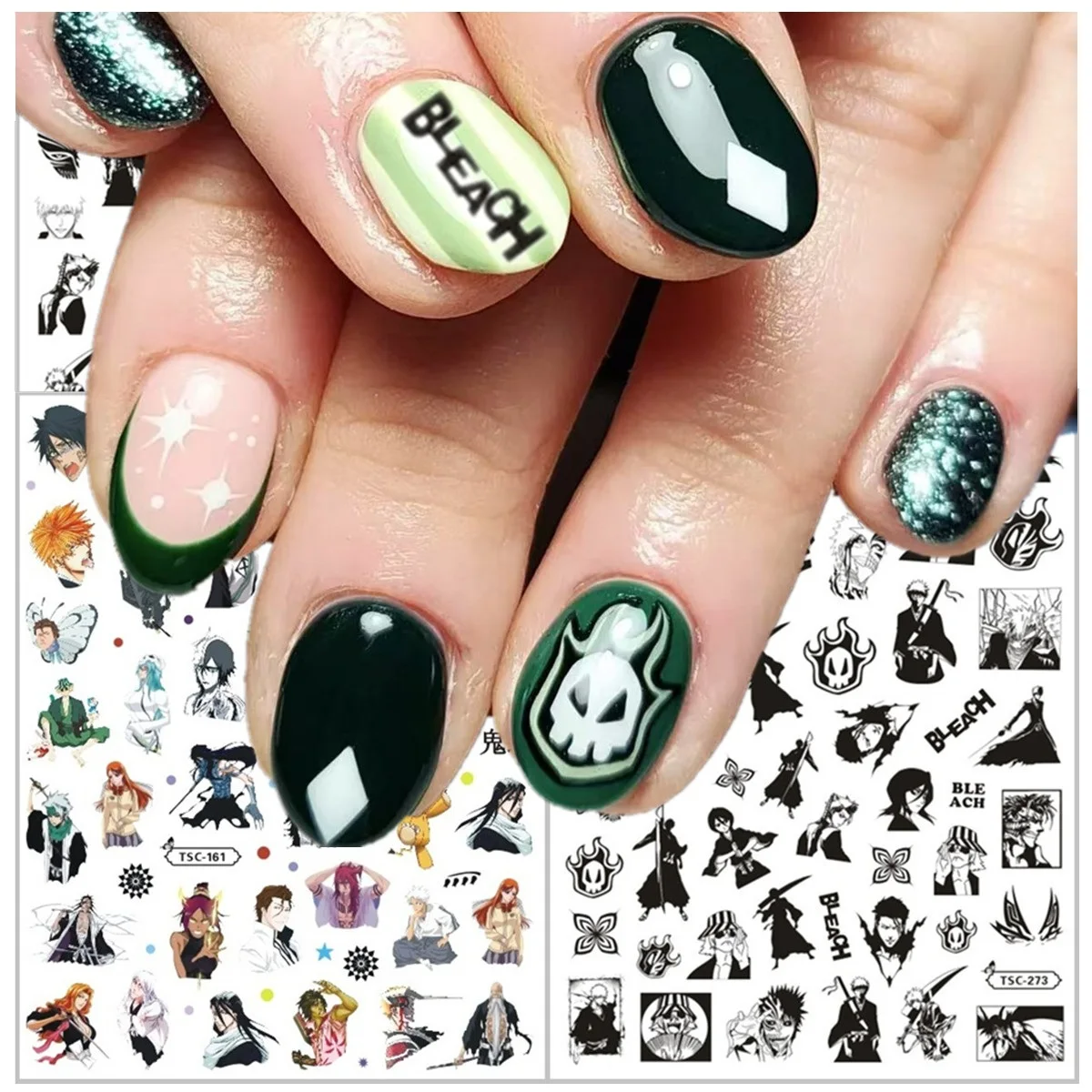 TSC-161-273-259 Bleaching 3d Nail Art Stickers Decal Slider anime nails Tomie ブリーチ died gay