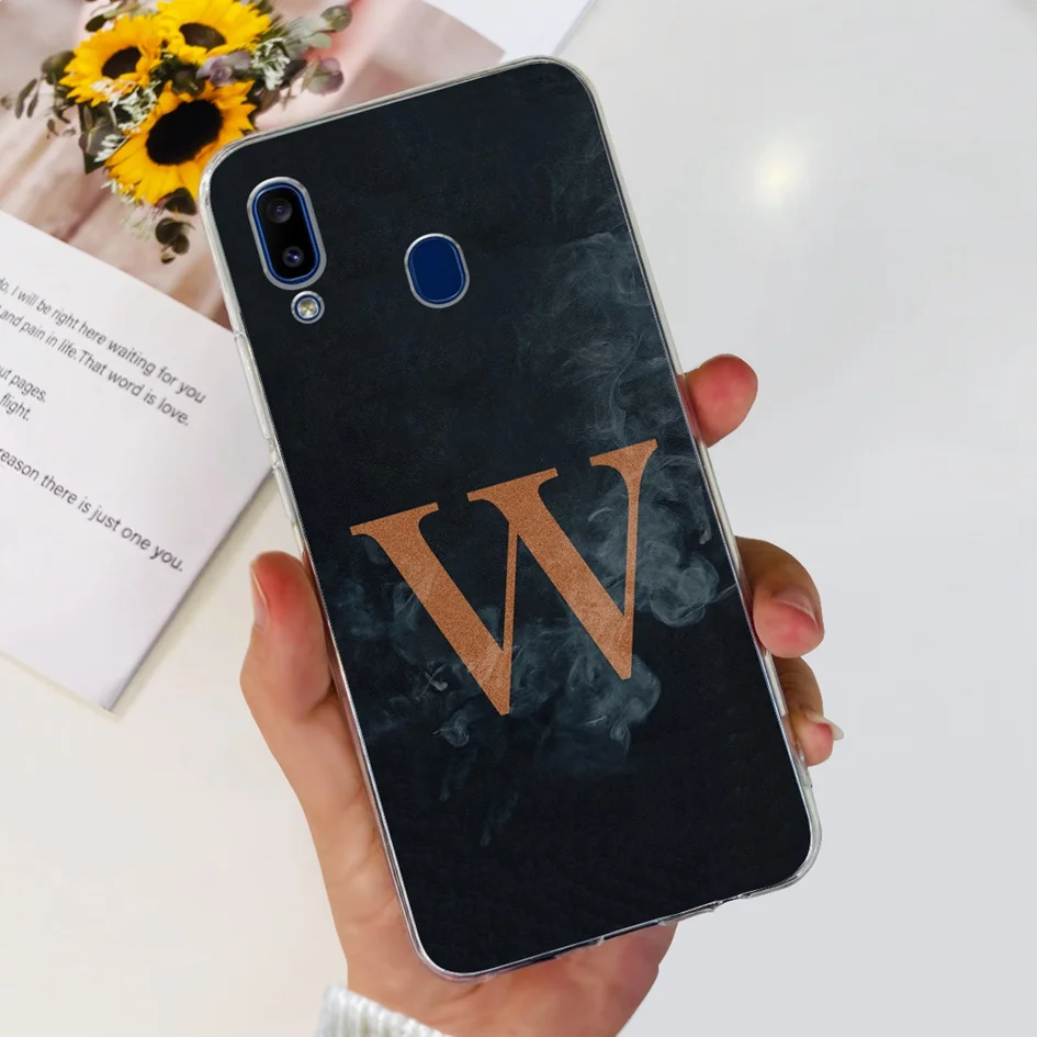 For Samsung Galaxy A30 Case SM-A305F Phone Cover Cute ABC Letters Clear Silicone Soft Funda For Samsung A20 A20e A205F A202 Capa