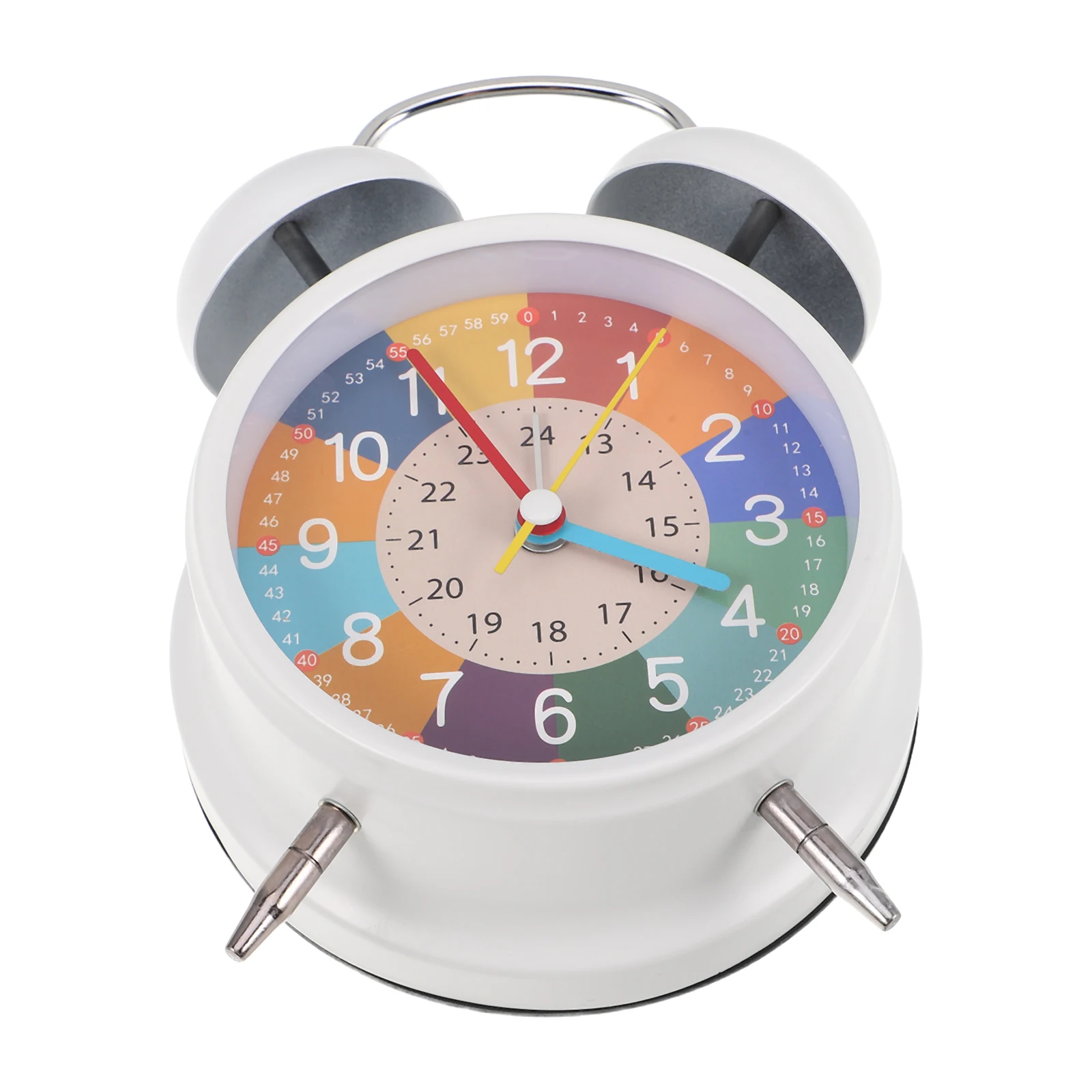 

Kids Alarm Clock Creative Cartoon Metal Twin Bell Small Desk Clock For Children Educational Time Learning Operated