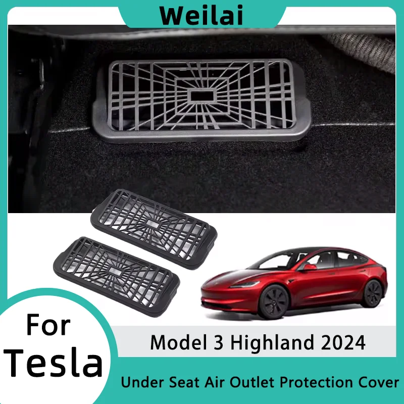 

Under Seat Air Outlet Protection Cover for Tesla Model 3 Highland 2024 Lower Vent Protective Cover Dustproof Auto Accessories