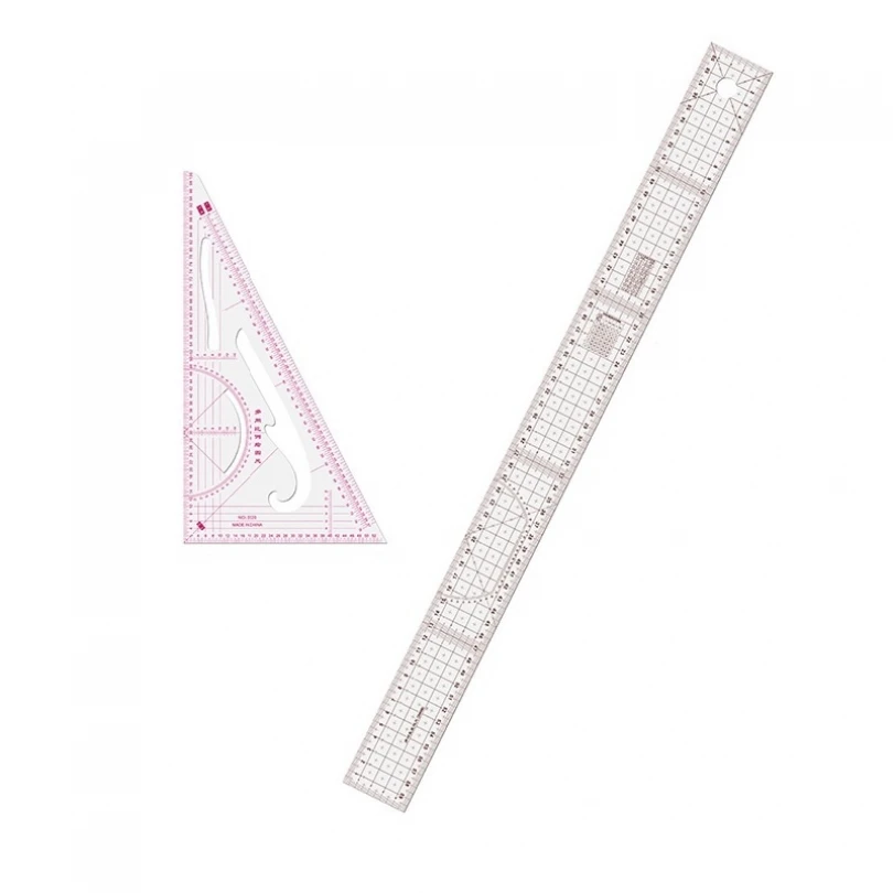 2pcs 60cm Plastic Double Side Metric Cutting Rulers for Sewing Tailor, Metric Straight Ruler Very Soft