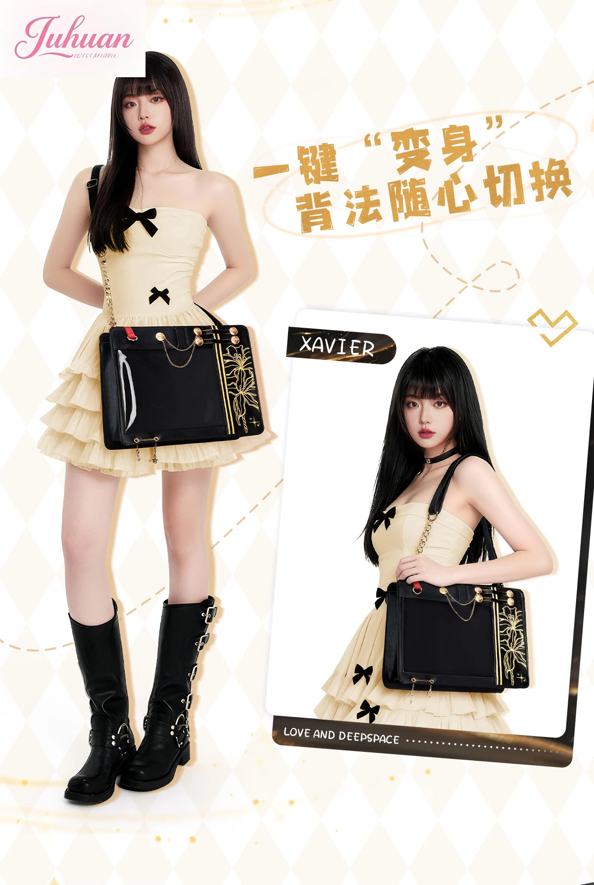 Original Two-dimensional Comic Show Lta Bag Messenger Bags for Women Small Food Large Capacity Premium Black Tote Bags Female