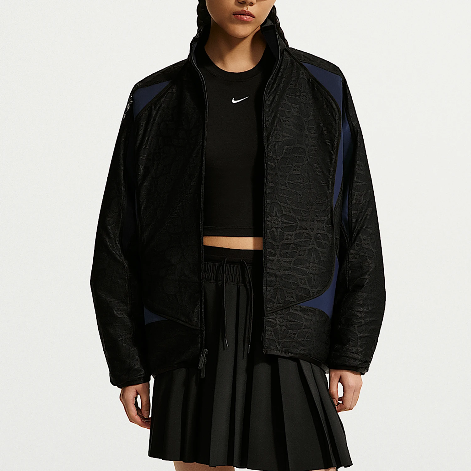 Nike genuine women's loose zipper long sleeved retro jacket jacket IF0523-011