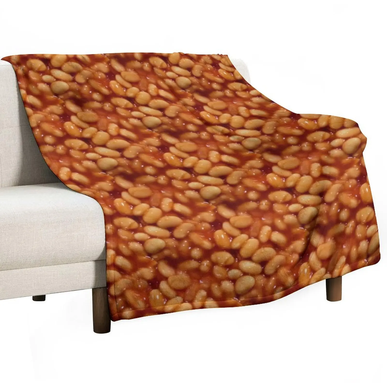 Baked Bean Beano (pattern) Throw Blanket Softest Plaid for winter Luxury St Blankets