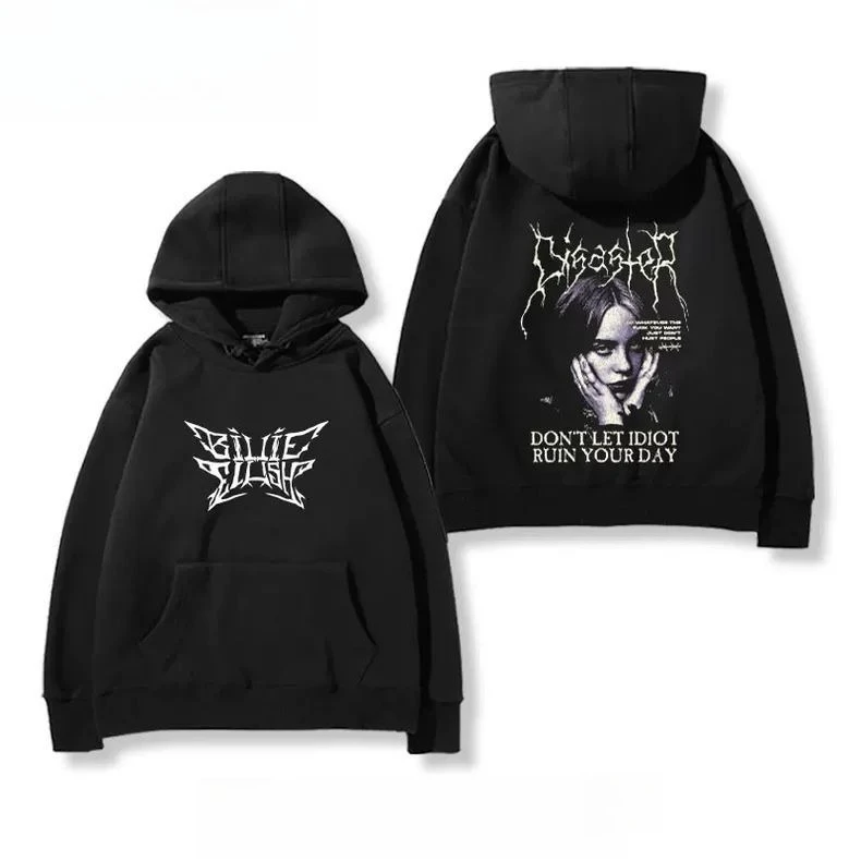 

Толстовка из чистого хлопка с капюшоном Billie Eilish для мужчин и женщин — универсальная американская повседневная одежда на осень